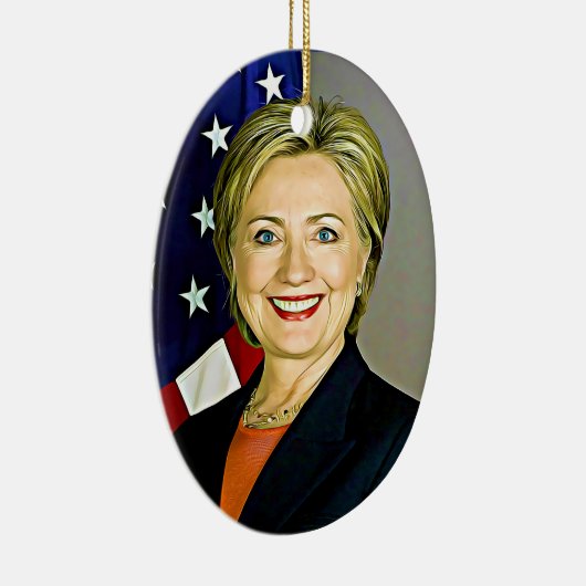 Hillary Clinton Digitale Pop Kunst Kerst Ornament (Rechts)