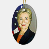 Hillary Clinton Digitale Pop Kunst Kerst Ornament (Links)