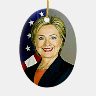 Hillary Clinton Digitale Pop Kunst Kerst Ornament