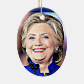 Hillary Clinton Digitale Pop Kunst Kerst Ornament (Achterkant)