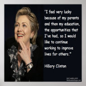 Hillary Clinton "Education & Parents" Quote Poster (Voorkant)