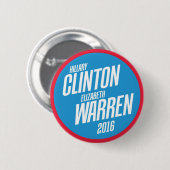Hillary Clinton - Elizabeth Warren 2016 Button (Voorkant /achterkant)