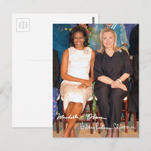 Hillary Clinton en Michele Obama Briefkaart (Voorkant / Achterkant)