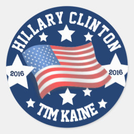 Hillary Clinton en Tim Kaine 2016 Ronde Sticker