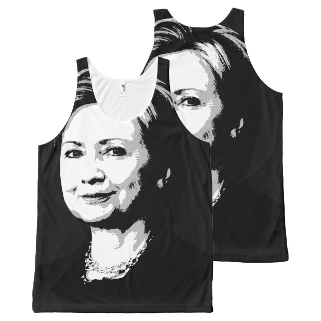 Hillary Clinton Face All-Over-Print Tank Top (Voorkant en achterkant)