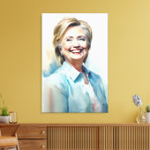 Hillary Clinton FFFA [Famous Figures Fine Art] Canvas Afdruk (Insitu (Woonkamer))