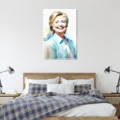 Hillary Clinton FFFA [Famous Figures Fine Art] Canvas Afdruk (Insitu (Slaapkamer))