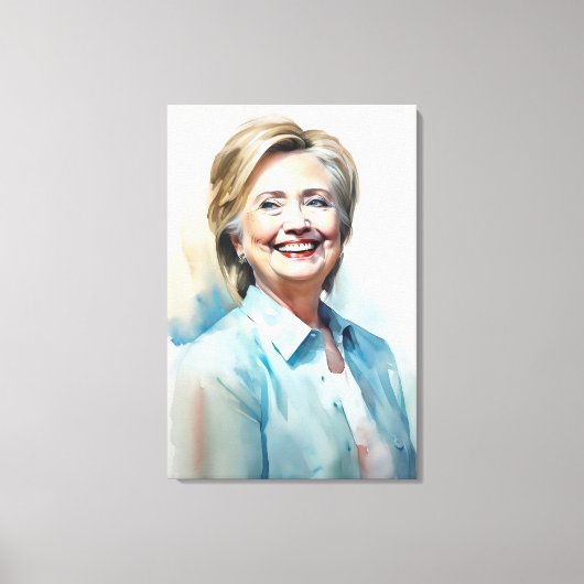 Hillary Clinton FFFA [Famous Figures Fine Art] Canvas Afdruk (Voorkant)