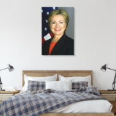 Hillary Clinton First Lady en minister van Buitenl Canvas Afdruk (Insitu (Slaapkamer))
