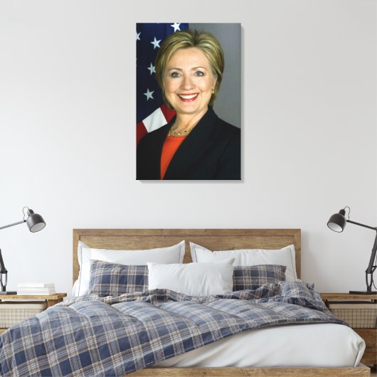 Hillary Clinton First Lady en minister van Buitenl Canvas Afdruk (Insitu (Slaapkamer))