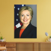 Hillary Clinton First Lady en minister van Buitenl Canvas Afdruk (Insitu (Woonkamer))