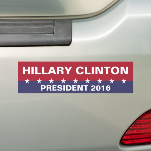 HILLARY CLINTON for President 2016 Bumpersticker (Op auto)