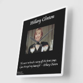 Hillary Clinton Funny Hairstyle Quote Wall klok (Hoek)