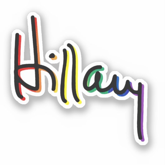 Hillary Clinton Gay Pride Sticker (Voorkant)