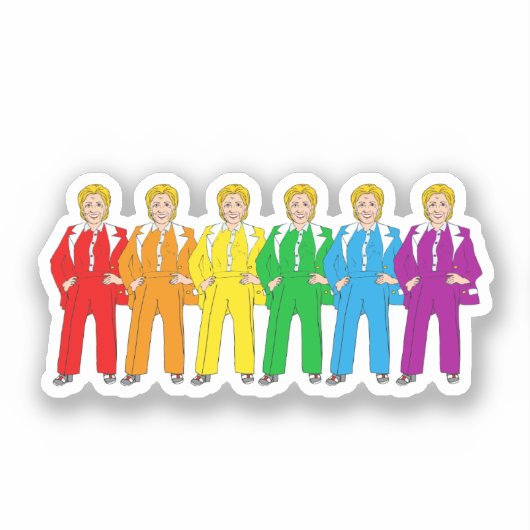Hillary Clinton Gay Pride Sticker (Voorkant)