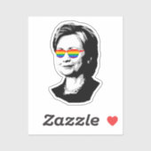 Hillary Clinton Gay Pride Sticker (Vel)