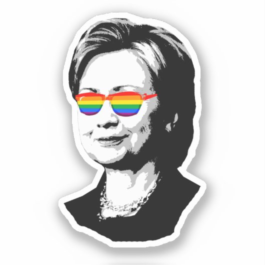 Hillary Clinton Gay Pride Sticker (Voorkant)