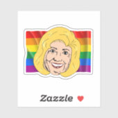 Hillary Clinton Gay Pride Sticker (Vel)