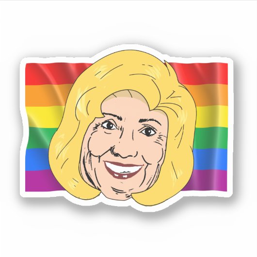 Hillary Clinton Gay Pride Sticker (Voorkant)