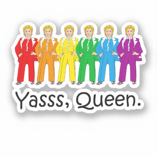 Hillary Clinton Gay Pride Sticker (Voorkant)