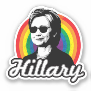 Hillary Clinton Gay Pride Sticker vertaling is Hil