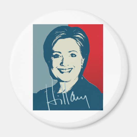 HILLARY CLINTON GEAUTOGRAFEERD SIGN.png Magneet (Voorkant)