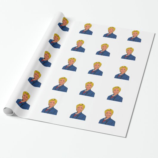 Hillary Clinton Gift Wrapping Paper Cadeaupapier (Uitgerold)