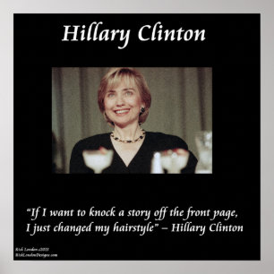 Hillary Clinton Grappige Kapsel Citaat Poster