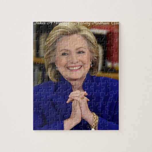Hillary Clinton Het Dorp Neemt Een Kind Aan Legpuzzel (Verticaal)