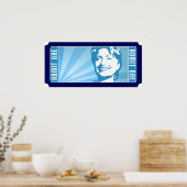 Hillary clinton, het kaartje. poster (Keuken)