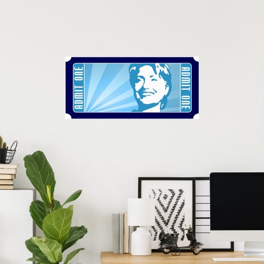 Hillary clinton, het kaartje. poster (Thuiskantoor)