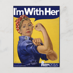 Hillary Clinton, ik ben bij haar. Briefkaart
