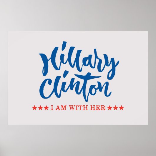 Hillary Clinton - ik ben bij haar - Hand Lettering Poster (Voorkant)