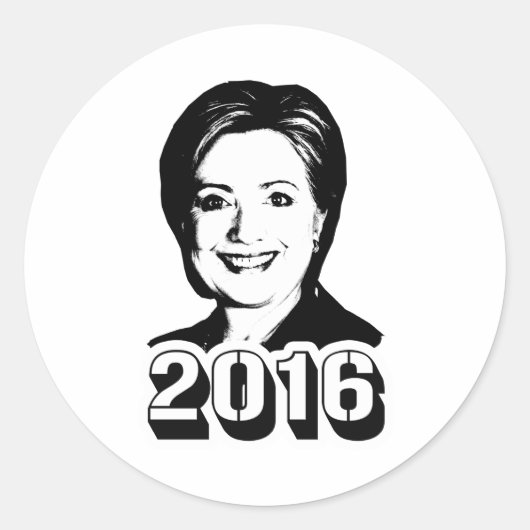 HILLARY CLINTON IN 2016.png Ronde Sticker (Voorkant)