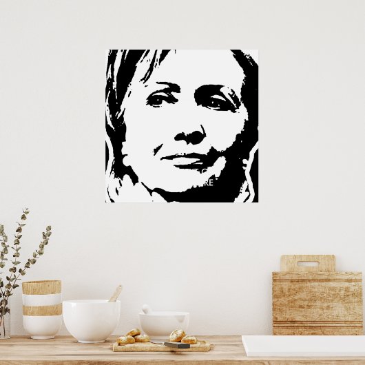 HILLARY CLINTON INK ART POSTER (Keuken)