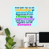 Hillary Clinton Inspirerend Dreams Quote Poster (Thuiskantoor)