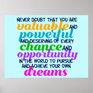 Hillary Clinton Inspirerend Dreams Quote Poster