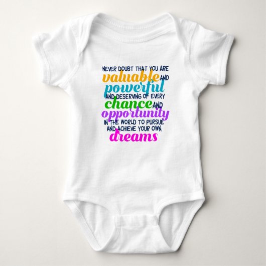 Hillary Clinton Inspirerend Dreams Quote Romper (Voorkant)