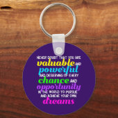 Hillary Clinton Inspirerend Dreams Quote Sleutelhanger (Voorkant)