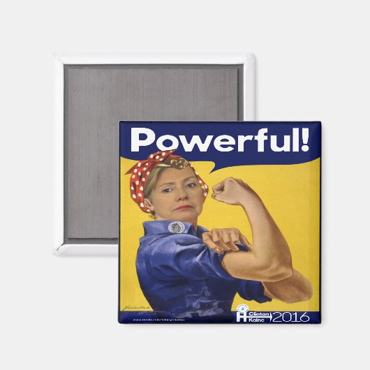 Hillary Clinton krachtig! Magneet (Voorkant / Achterkant)