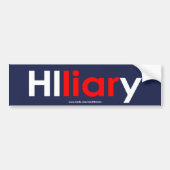 Hillary Clinton Liar Bumpersticker (blauw) (Voorkant)