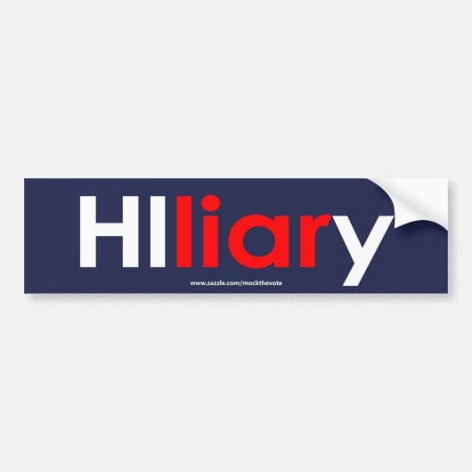 Hillary Clinton Liar Bumpersticker (blauw) (Voorkant)