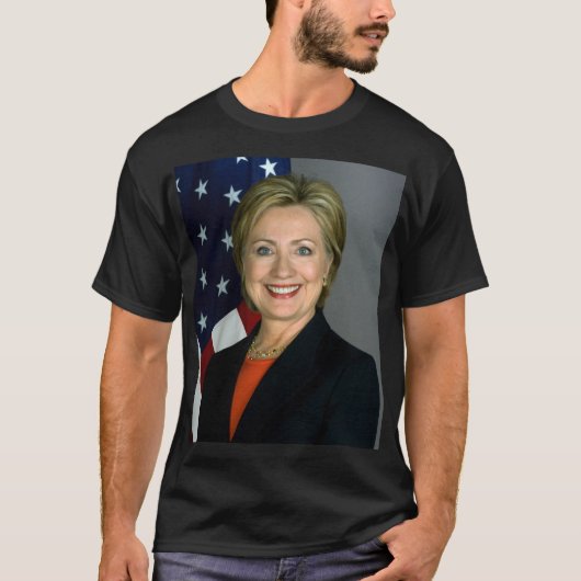 Hillary Clinton Mannen Basic Dark T-Shirt (Voorkant)