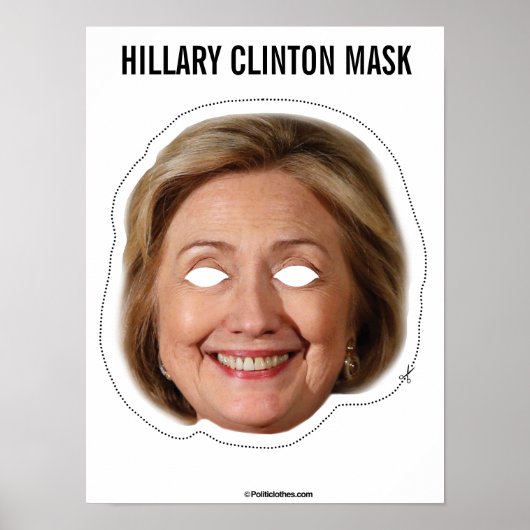 Hillary Clinton Mask Cutout Poster (Voorkant)