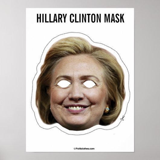 Hillary Clinton Mask Cutout Poster (Voorkant)