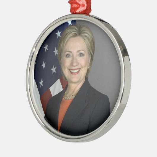 Hillary Clinton Metalen Ornament (Links)