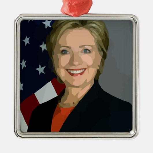 hillary clinton metalen ornament (Voorkant)