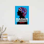 Hillary Clinton Mevrouw President 2016 Poster (M) (Keuken)