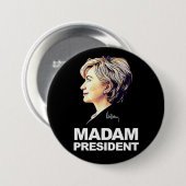 Hillary Clinton "Mevrouw President" Button (Voorkant /achterkant)
