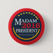 Hillary Clinton, mevrouw President Ronde Button 5,7 Cm (Voorkant)
